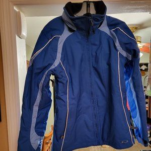 Spyder Brand Ski Jacket Size 12 Blue with embedded hood